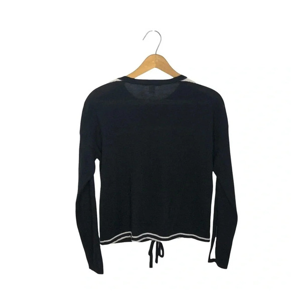 AUTUMN CASHMERE Drawstring Hem Striped Boxy Long Sleeve Top - Picture 4 of 6